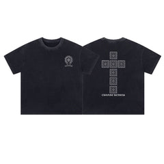 CH Patterned Washed Distressed T-shirt