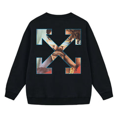 Off White Arrow Pattern Printed Sweatshirts