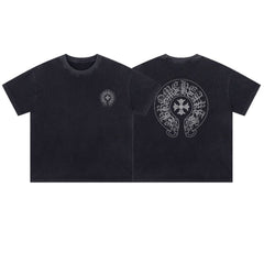 CH Patterned Washed Distressed T-shirt