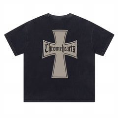 CH Patterned Washed Distressed T-shirt