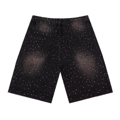 Rhinestone Denim Shorts #8703
