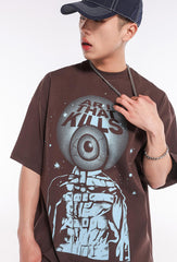 ART THAT KILLS Graffiti eyeball print loose short-sleeved T-shirts