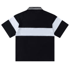 Letter Pattern Polo Short-Sleeved T-shirt