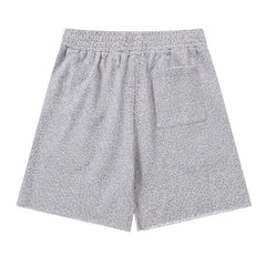 Letter Pattern Rhinestones Shorts #S234 Black