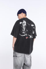 "Mouth of the Abyss"pattern print T-Shirts