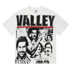 Newspaper Graphic Print T-shirt #V1201