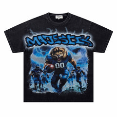 Lion Baseball Player Rhinestone Tee