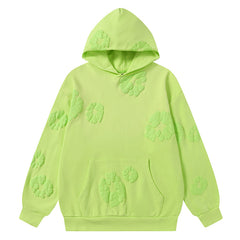 Flower Pattern Printed Hoodie