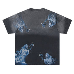 Letter Ghost Pattern T-shirt