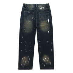 Embroidered Rhinestone Jeans #8253