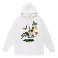 Head Cartoon Pattern Print Hoodie