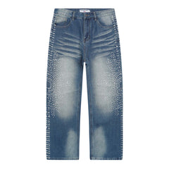 Rhinestone Pattern Jeans #V803