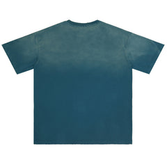 Letter Print Distressed T-shirt